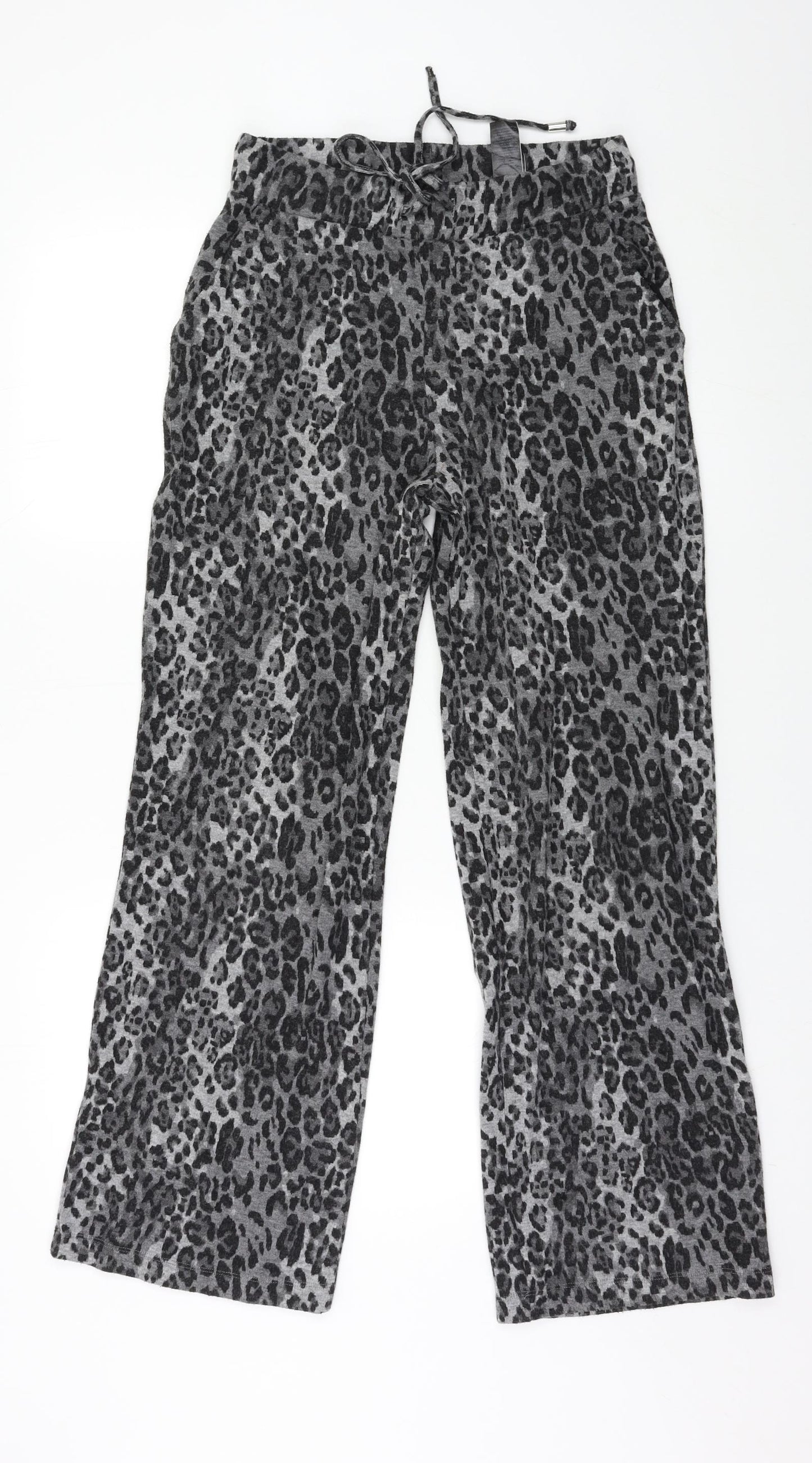 m&s Womens Multicoloured Animal Print  Jogger Trousers Size 10 L27 in