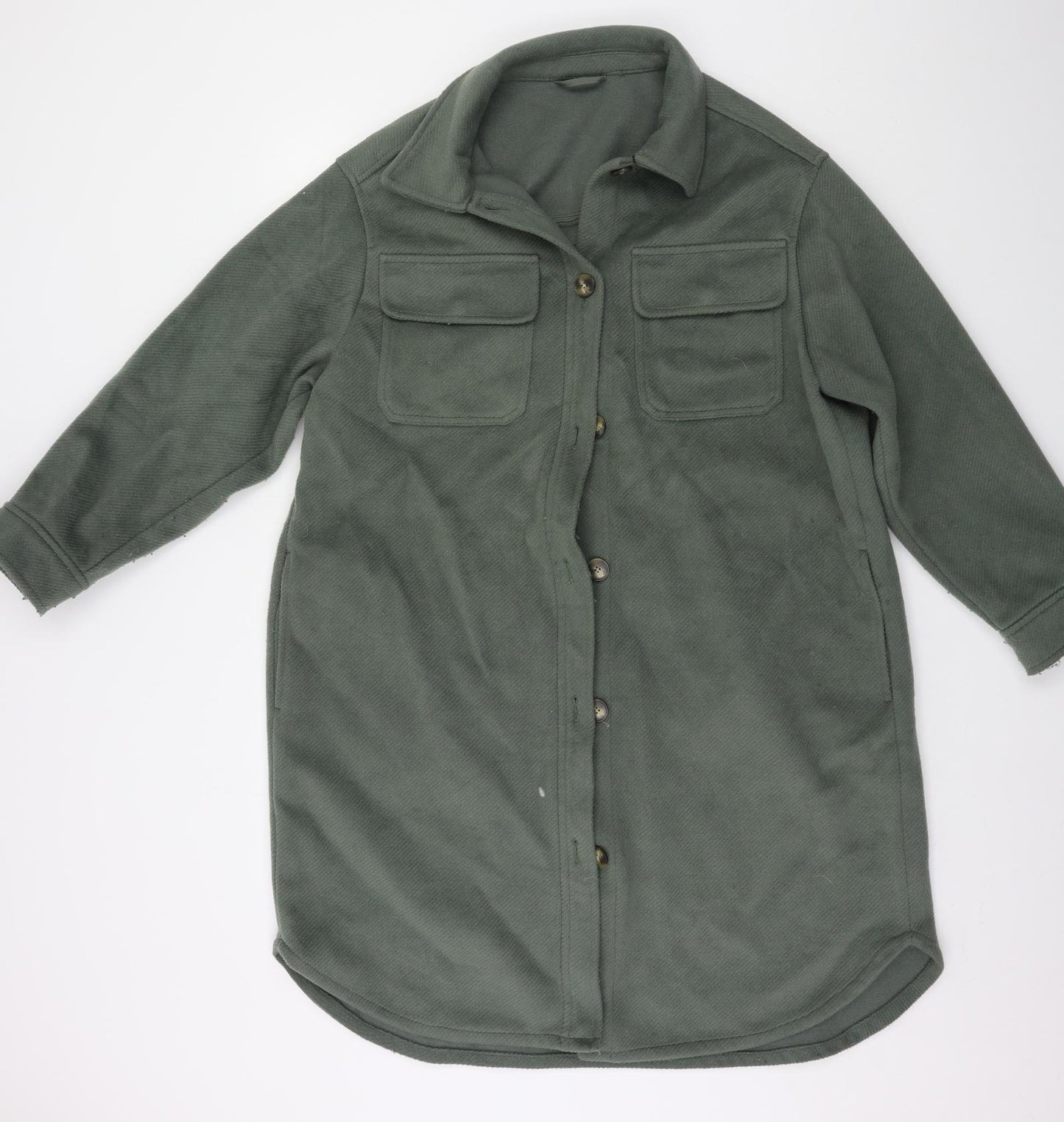 M&S Womens Green   Overcoat Coat Size L