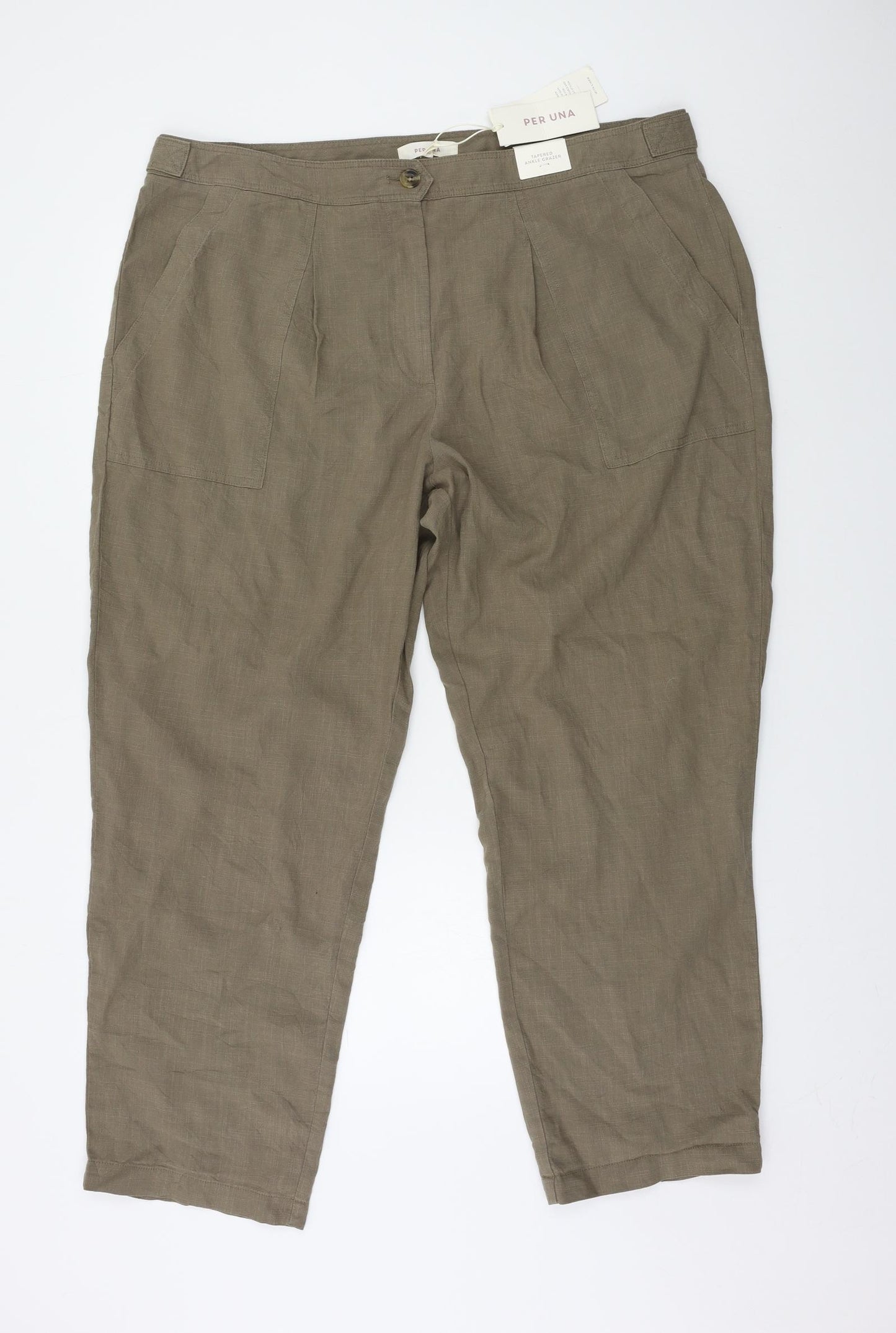 Per Una Womens Green   Trousers  Size 20 L27.5 in