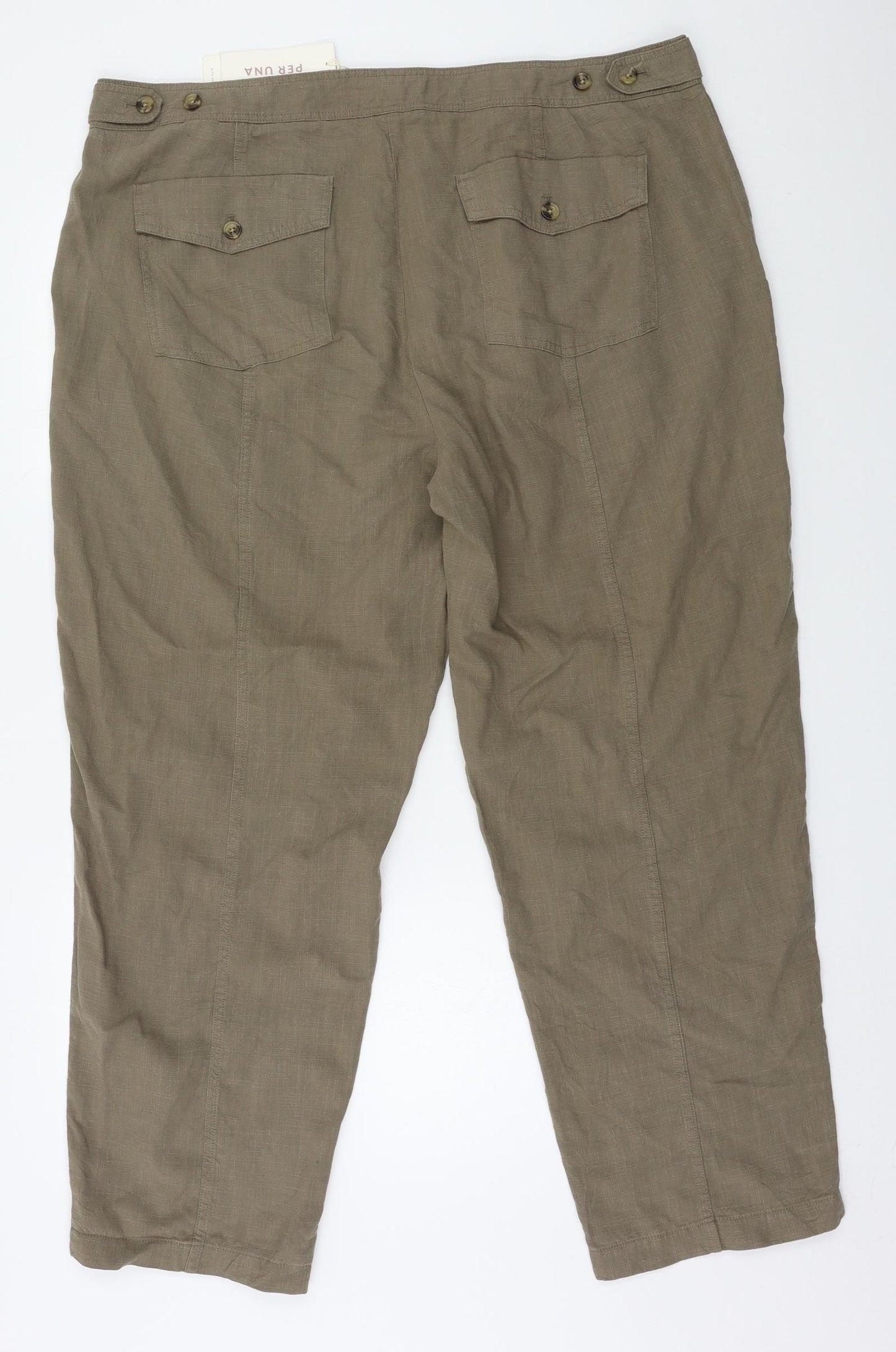 Per Una Womens Green   Trousers  Size 20 L27.5 in