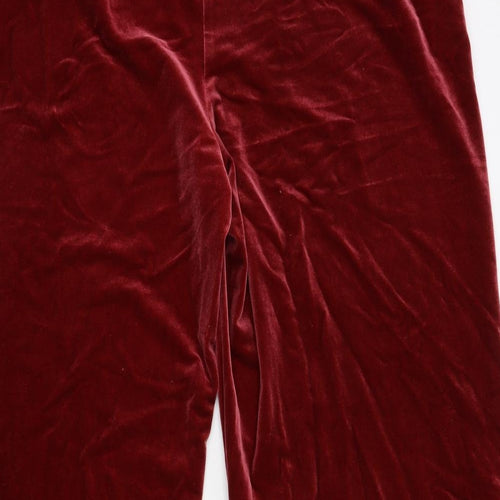 m&s Womens Red   Jogger Trousers Size 18 L27 in