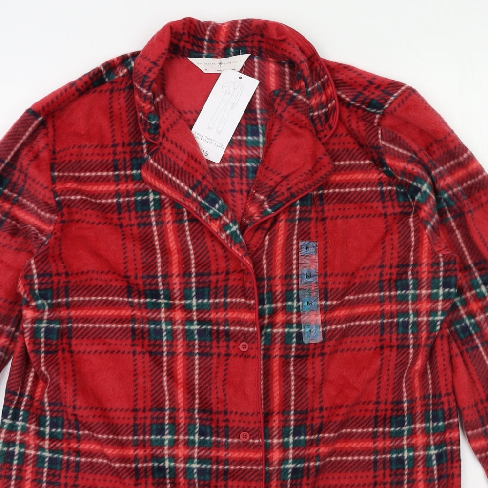 m&s Womens Red Check   Nightshirt Size M
