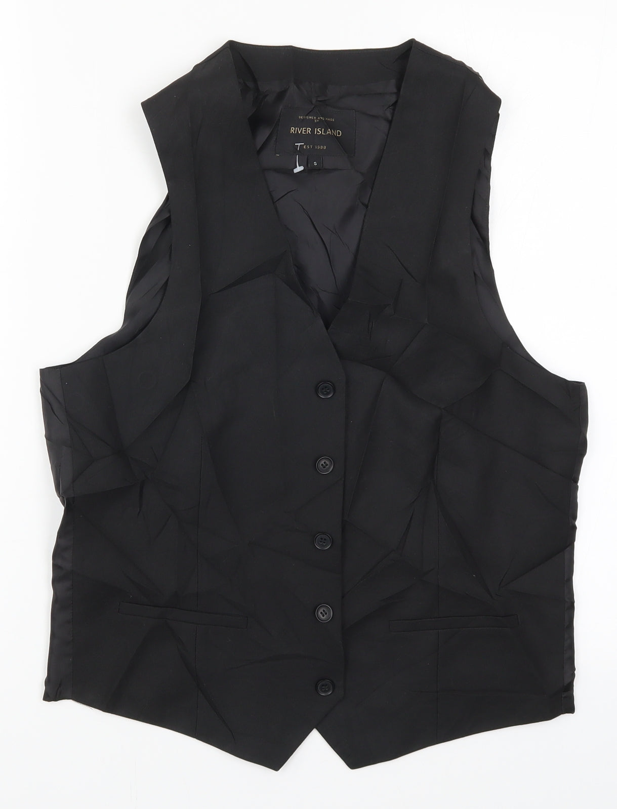 River Island Mens Black   Jacket Waistcoat Size S