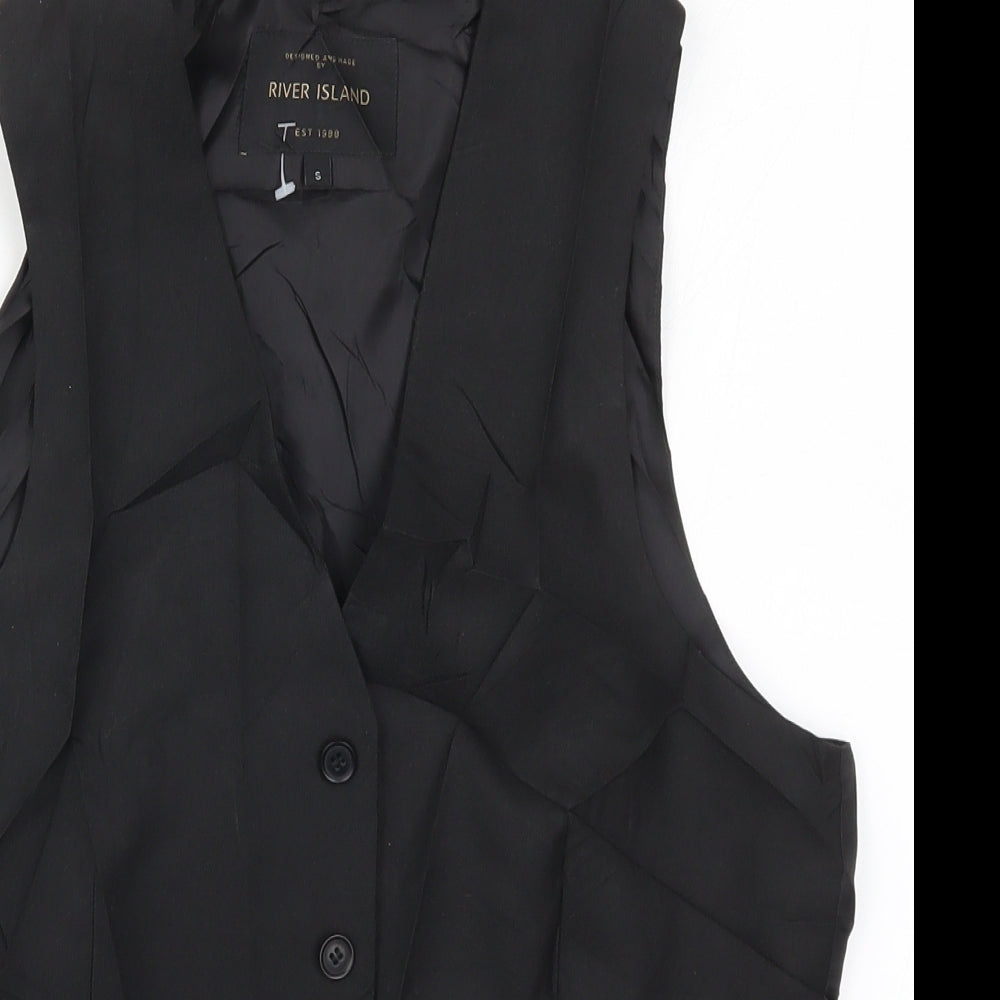 River Island Mens Black   Jacket Waistcoat Size S