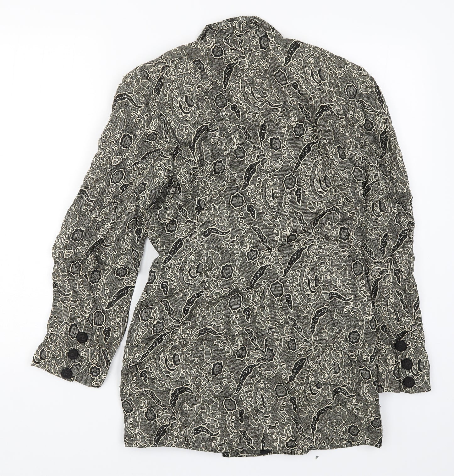 Michel Ambers Womens Beige Floral  Jacket Suit Jacket Size 8