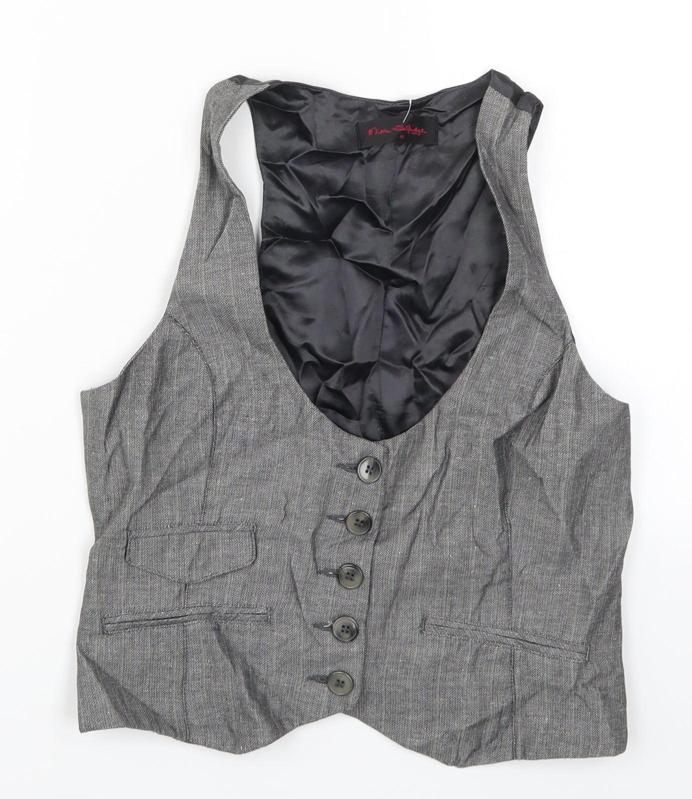 Miss Selfridge Womens Grey   Jacket Waistcoat Size 10
