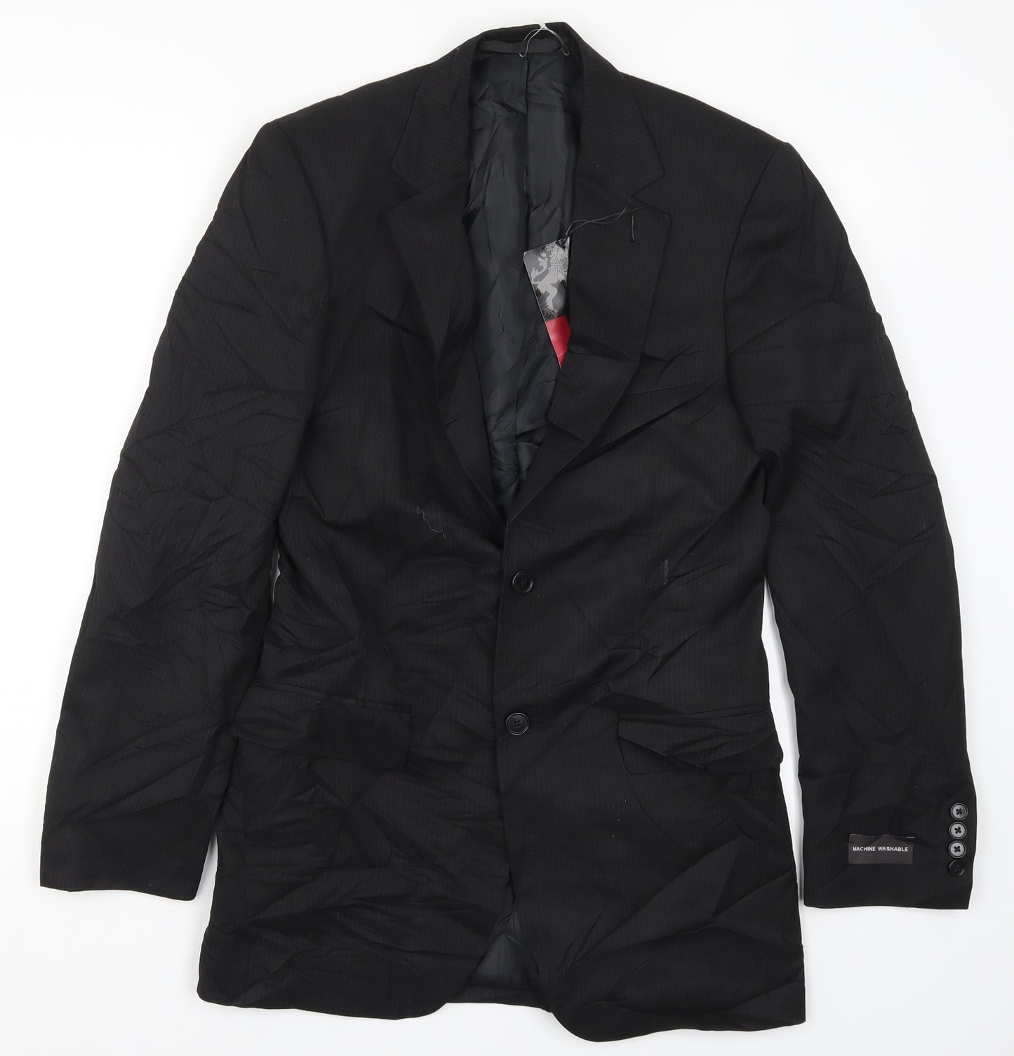 Marks and Spencer Mens Black Striped  Jacket Suit Jacket Size 34