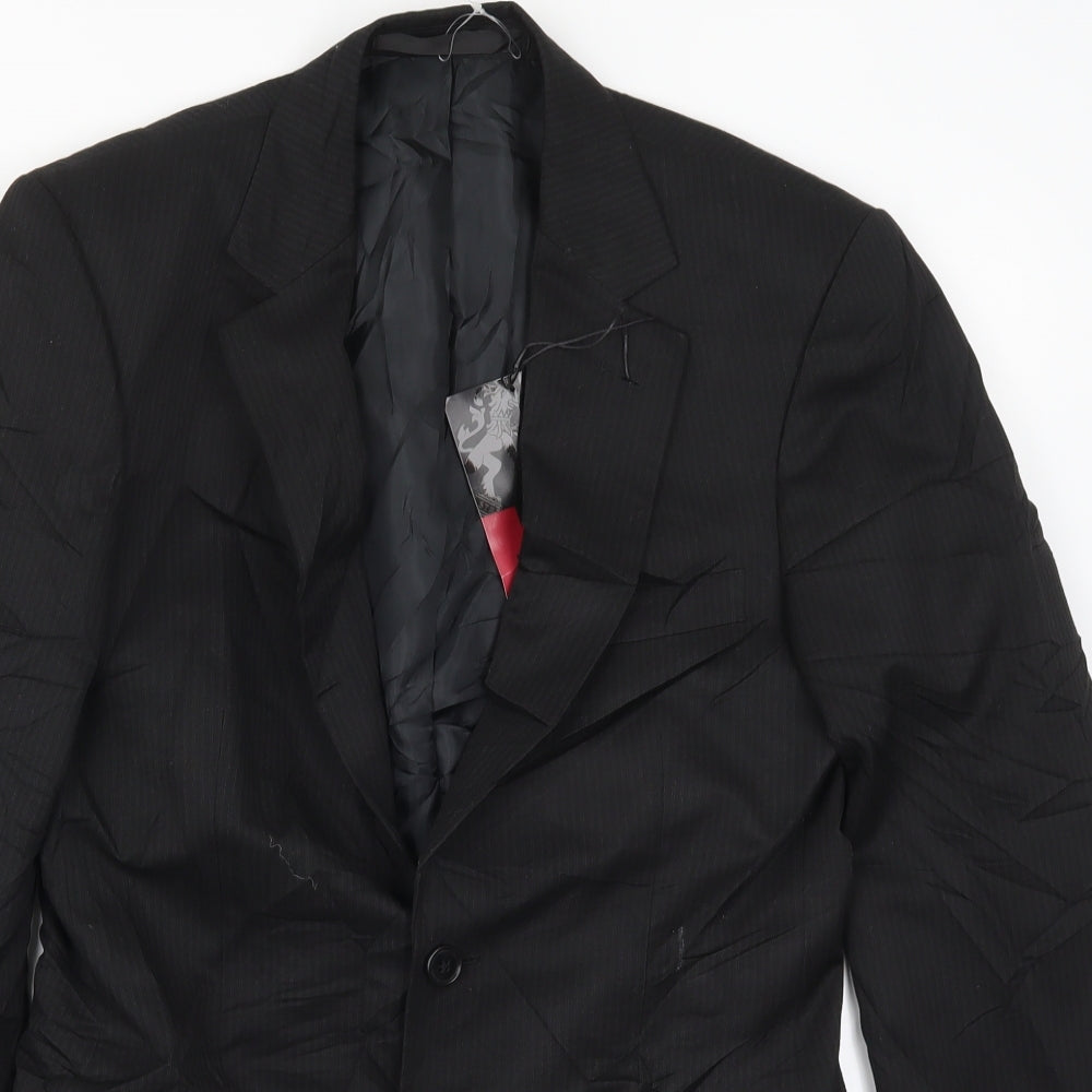 Marks and Spencer Mens Black Striped  Jacket Suit Jacket Size 34
