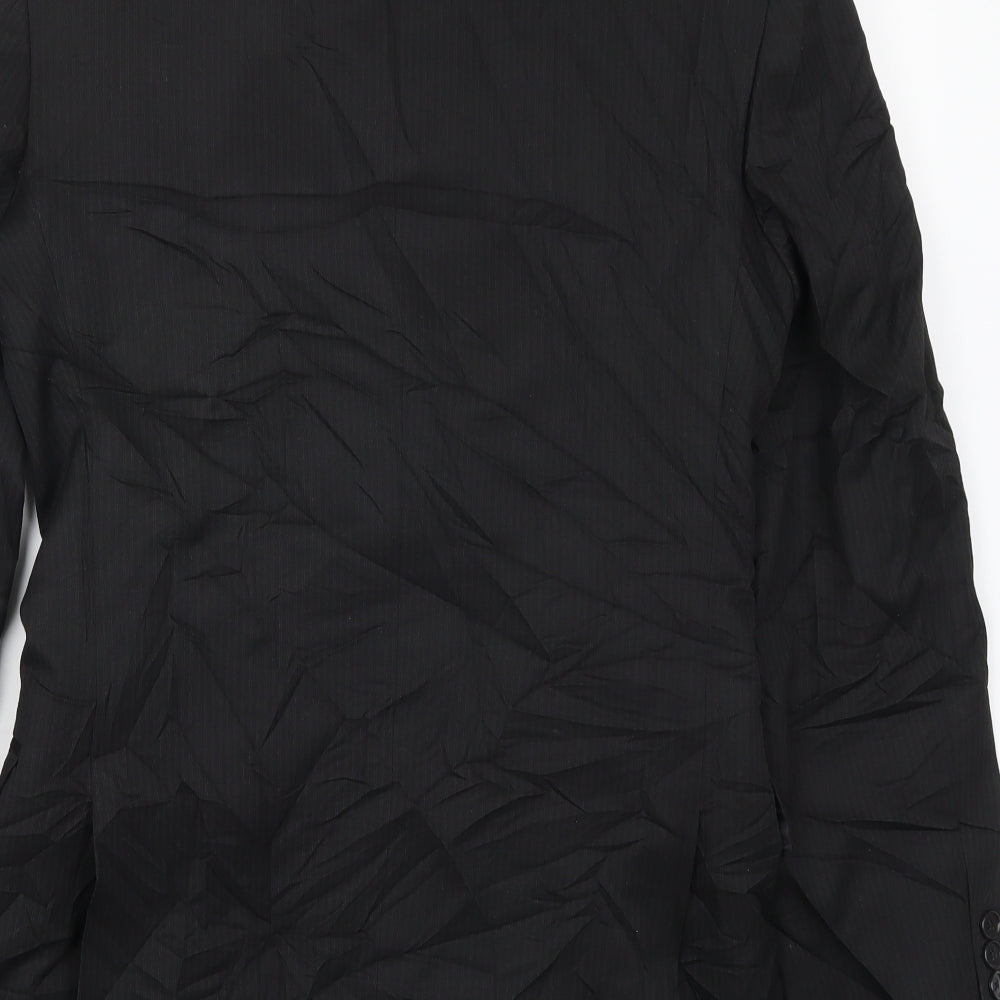 Marks and Spencer Mens Black Striped  Jacket Suit Jacket Size 34