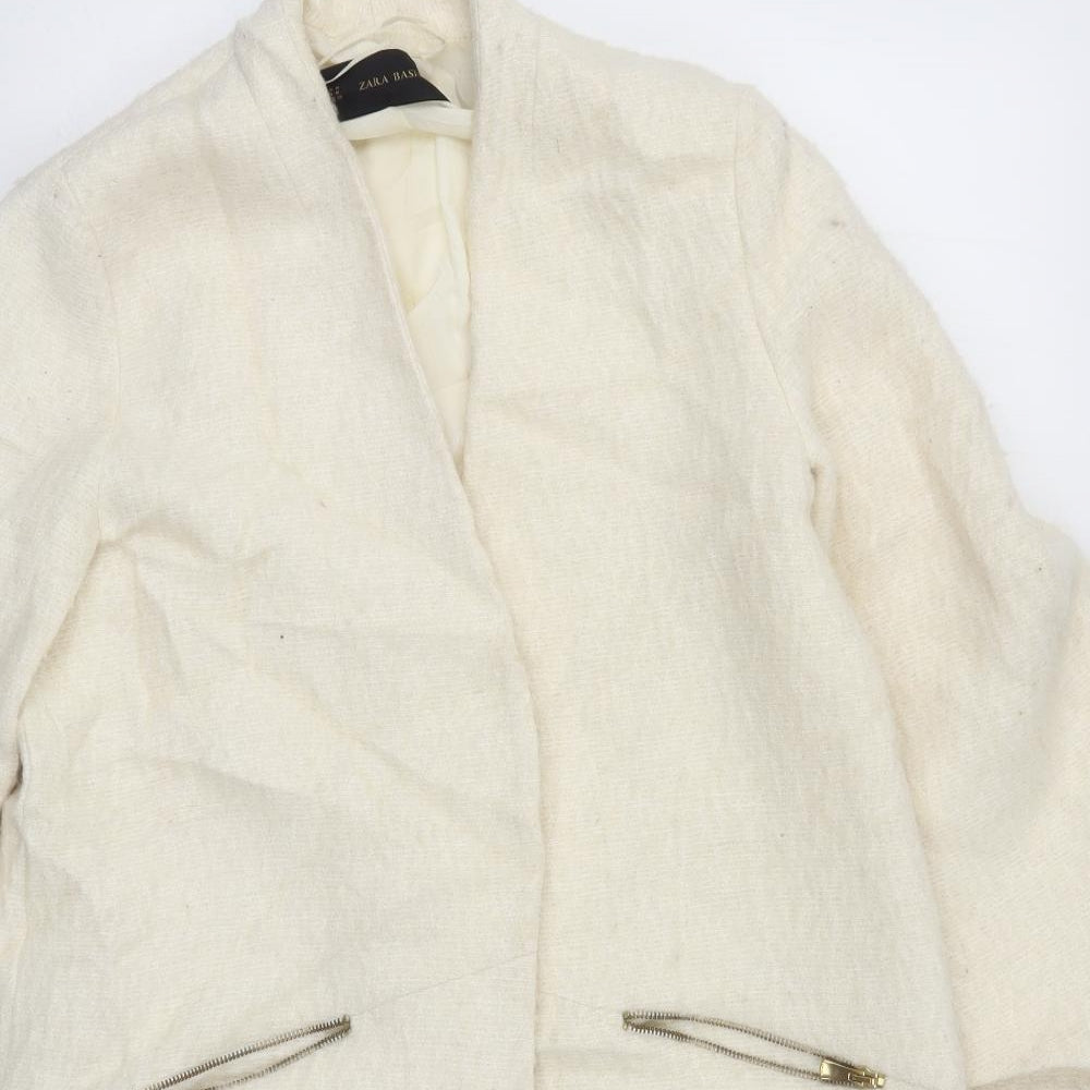 Zara Womens Ivory   Overcoat Coat Size M  - Cream Colour