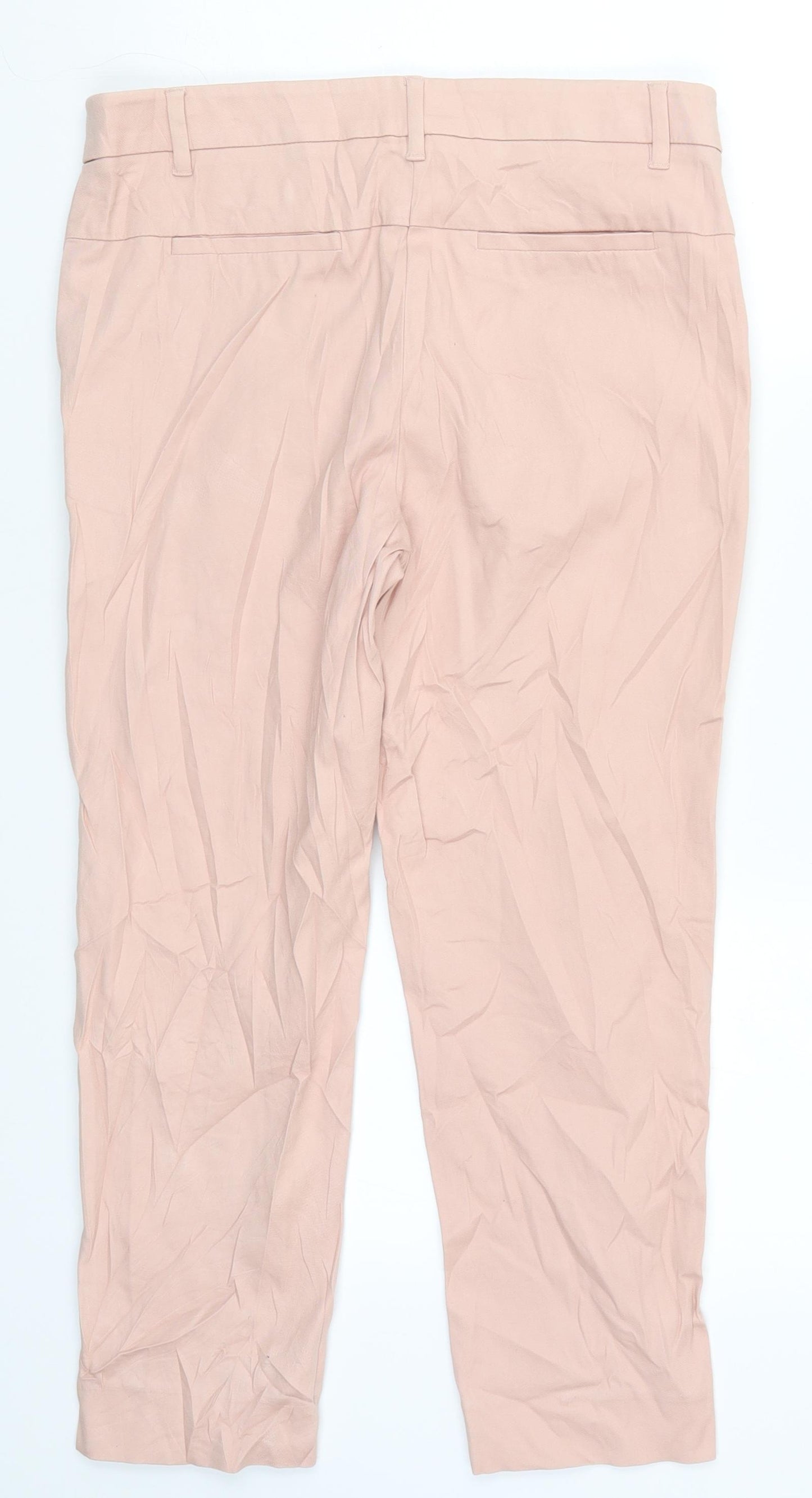 NEXT Womens Pink   Cropped Trousers Size 10 L23 in