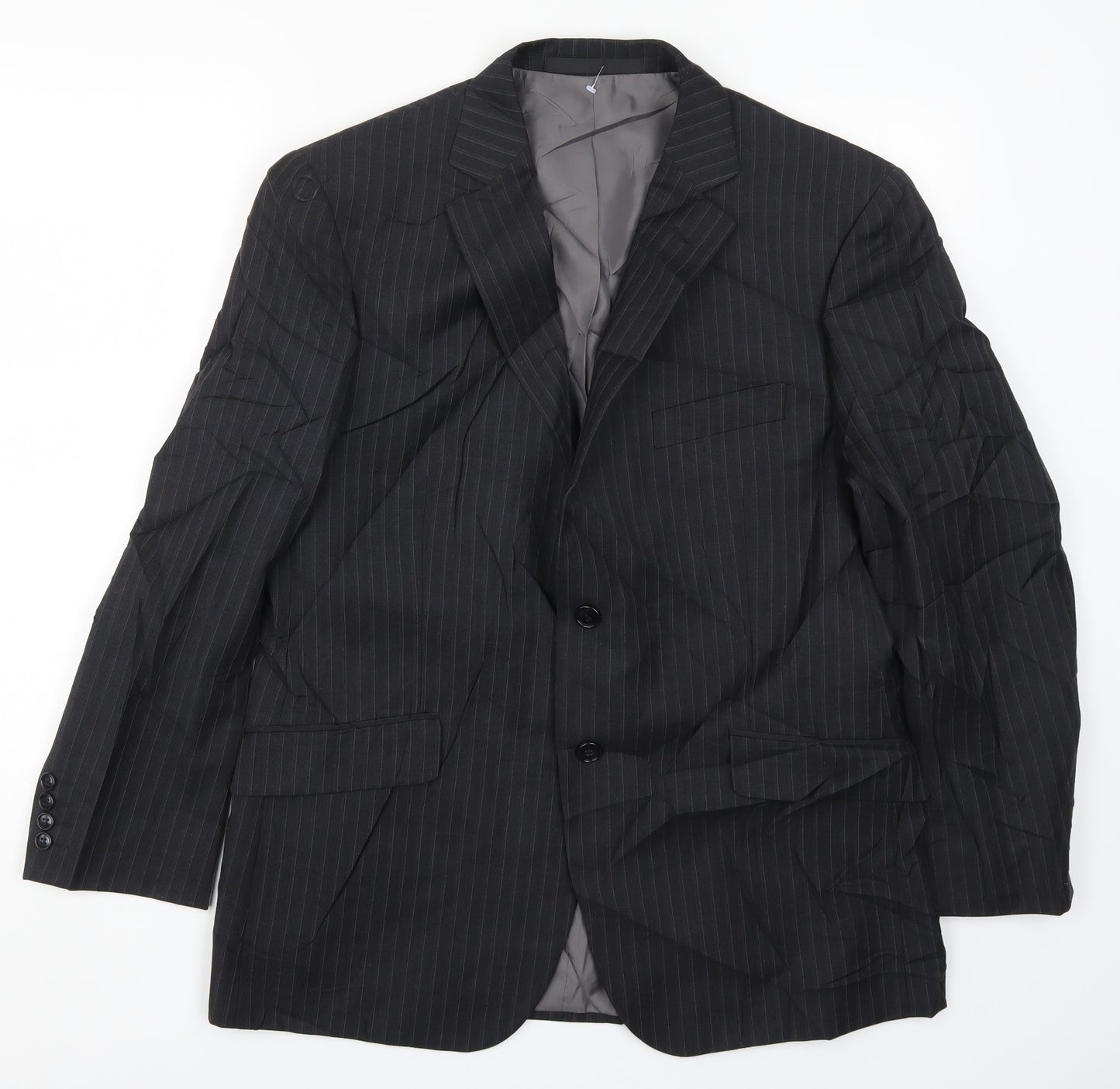 Marks and Spencer Mens Grey Striped  Jacket Suit Jacket Size 42