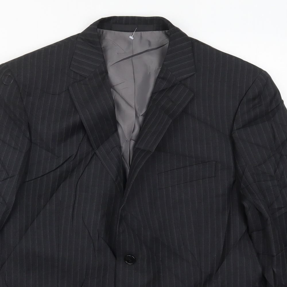 Marks and Spencer Mens Grey Striped  Jacket Suit Jacket Size 42