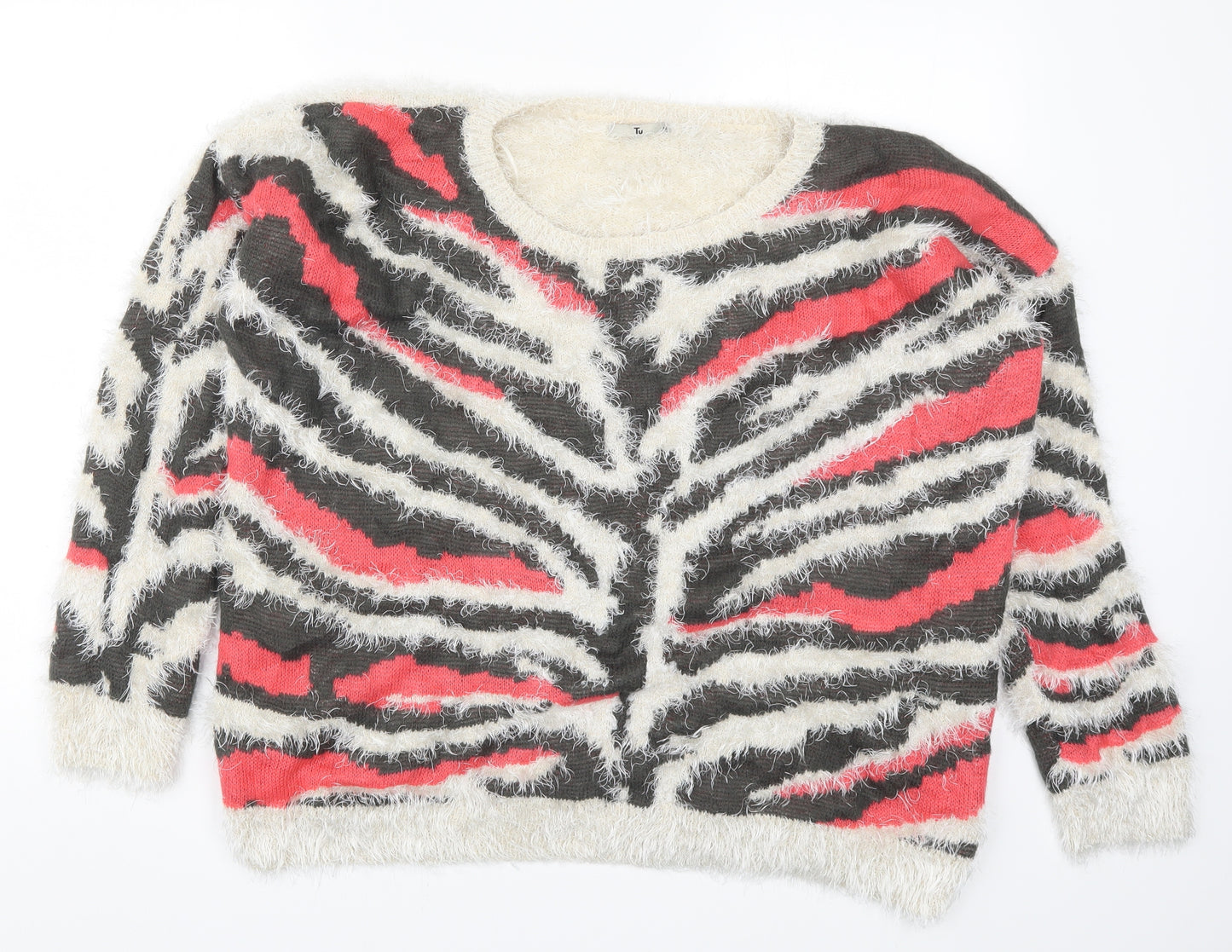 TU Womens Multicoloured Animal Print Knit Pullover Jumper Size 22