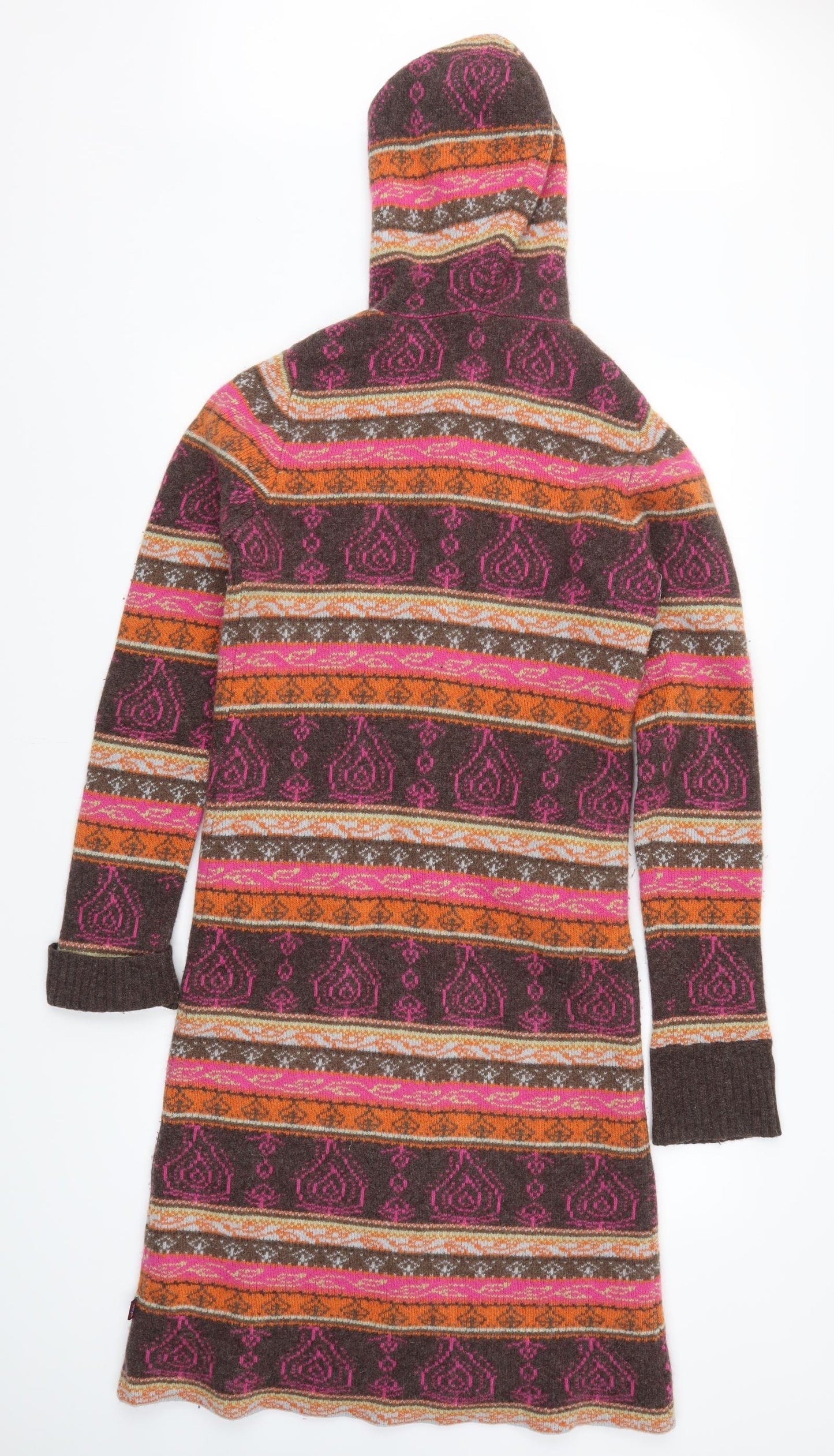 Uttam London Womens Multicoloured Geometric Knit Full Zip Jumper Size S