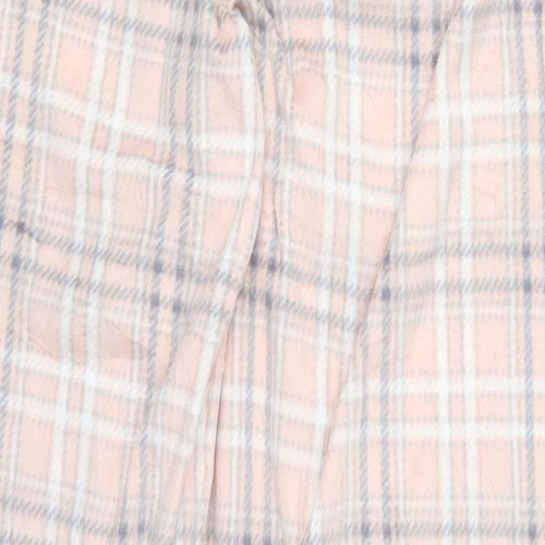 Marks and Spencer Womens Pink Check  Trousers  Size L L29.5 in - Loungewear