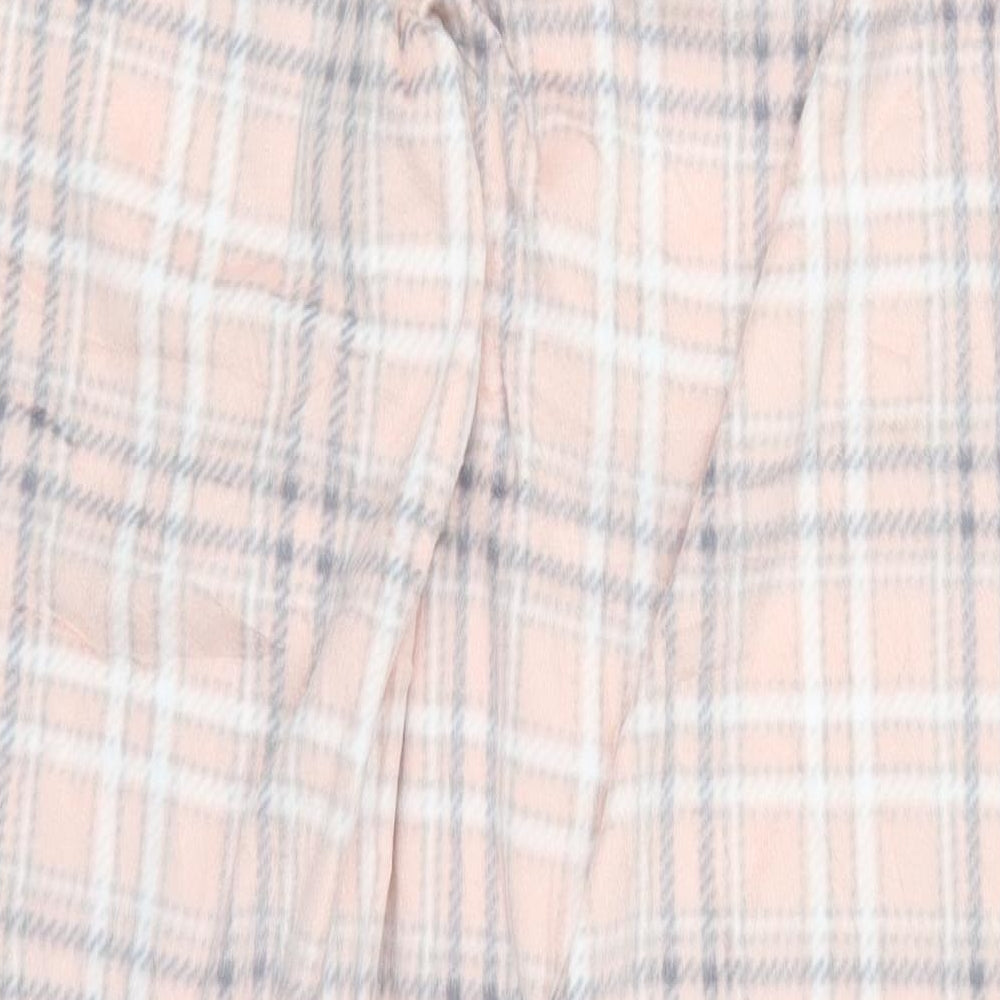 Marks and Spencer Womens Pink Check  Trousers  Size L L29.5 in - Loungewear