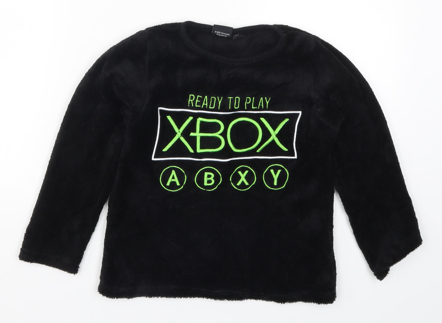 Primark Boys Black Solid   Pyjama Top Size 8-9 Years  - XBox
