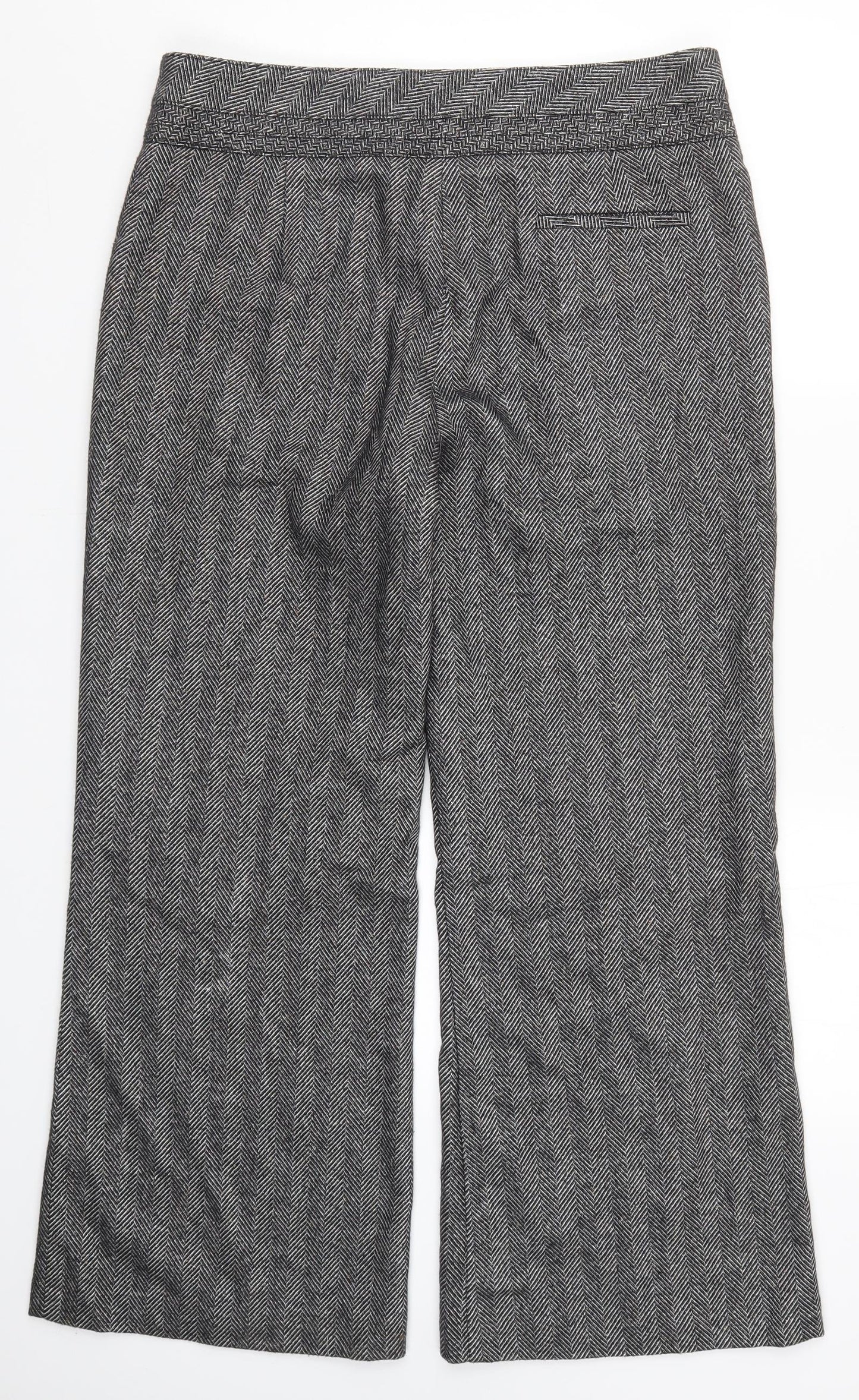 Marks and Spencer Womens Grey Herringbone  Trousers  Size 14 L27.5 in
