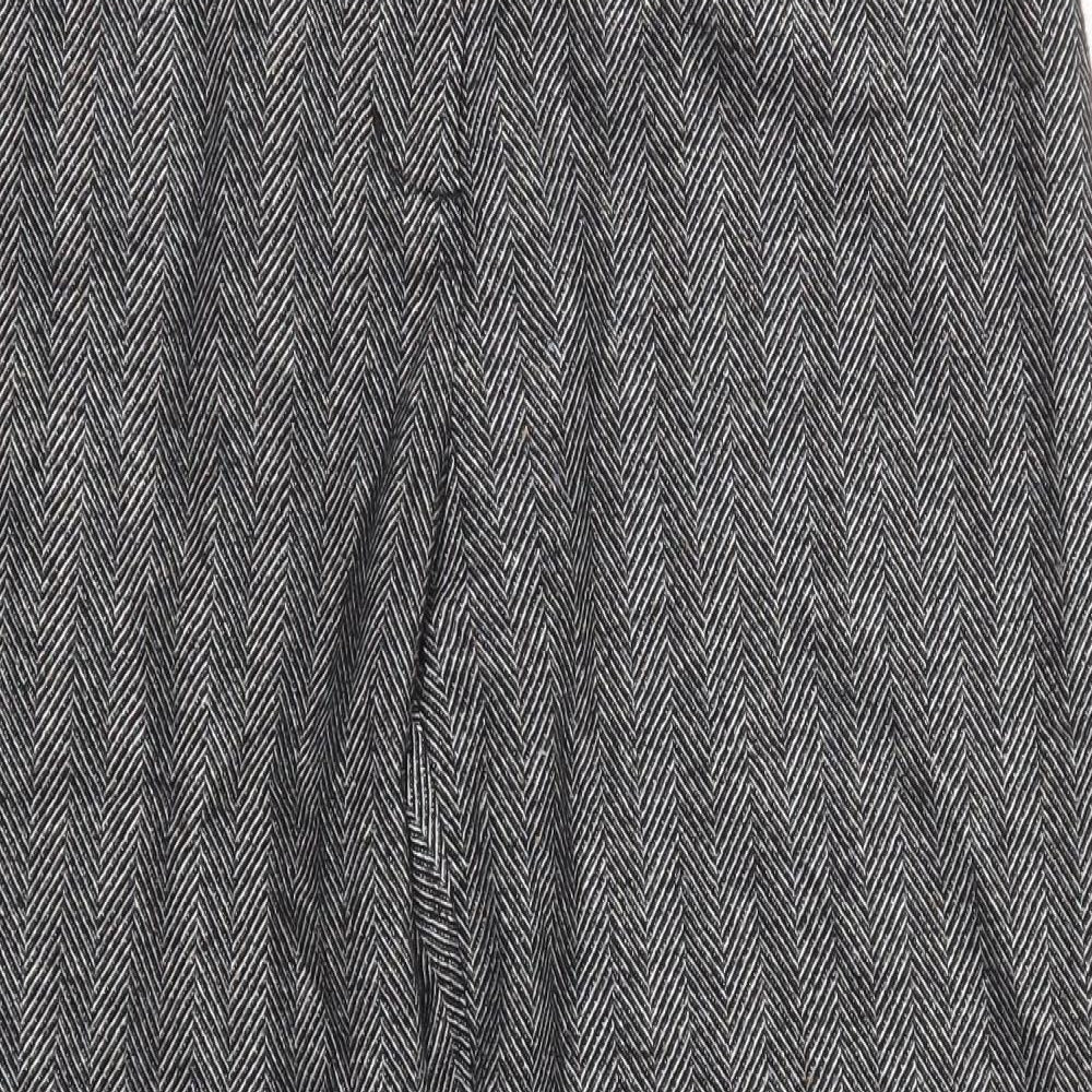 Marks and Spencer Womens Grey Herringbone  Trousers  Size 14 L27.5 in