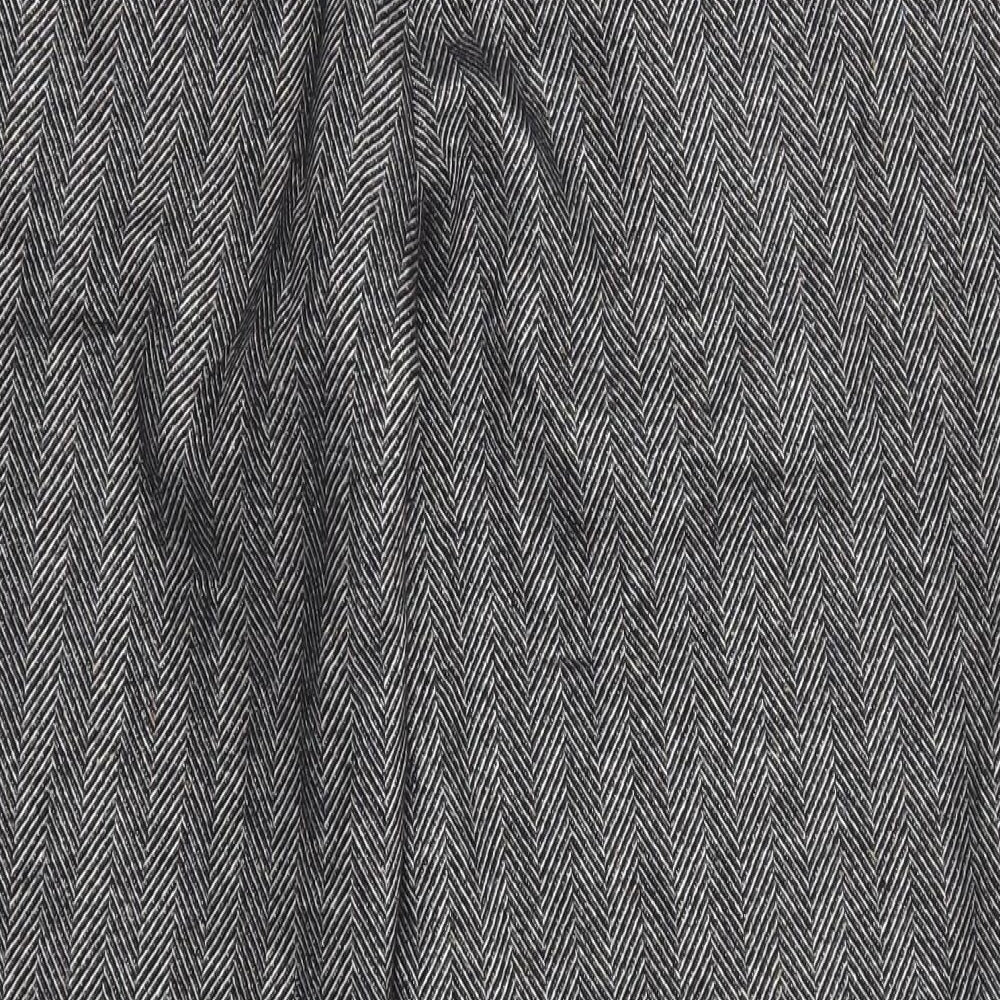 Marks and Spencer Womens Grey Herringbone  Trousers  Size 14 L27.5 in