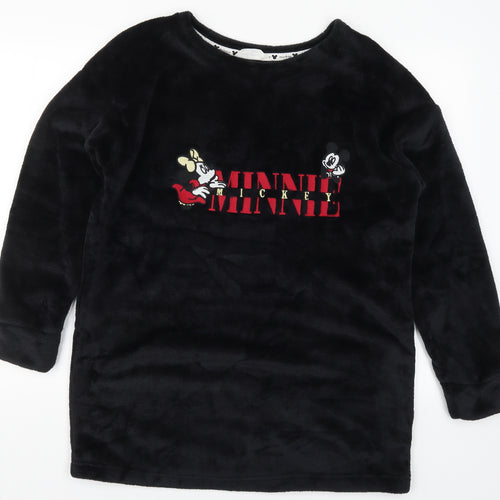 Marks and Spencer Womens Black Solid  Top Pyjama Top Size 12  - Minnie Mickey