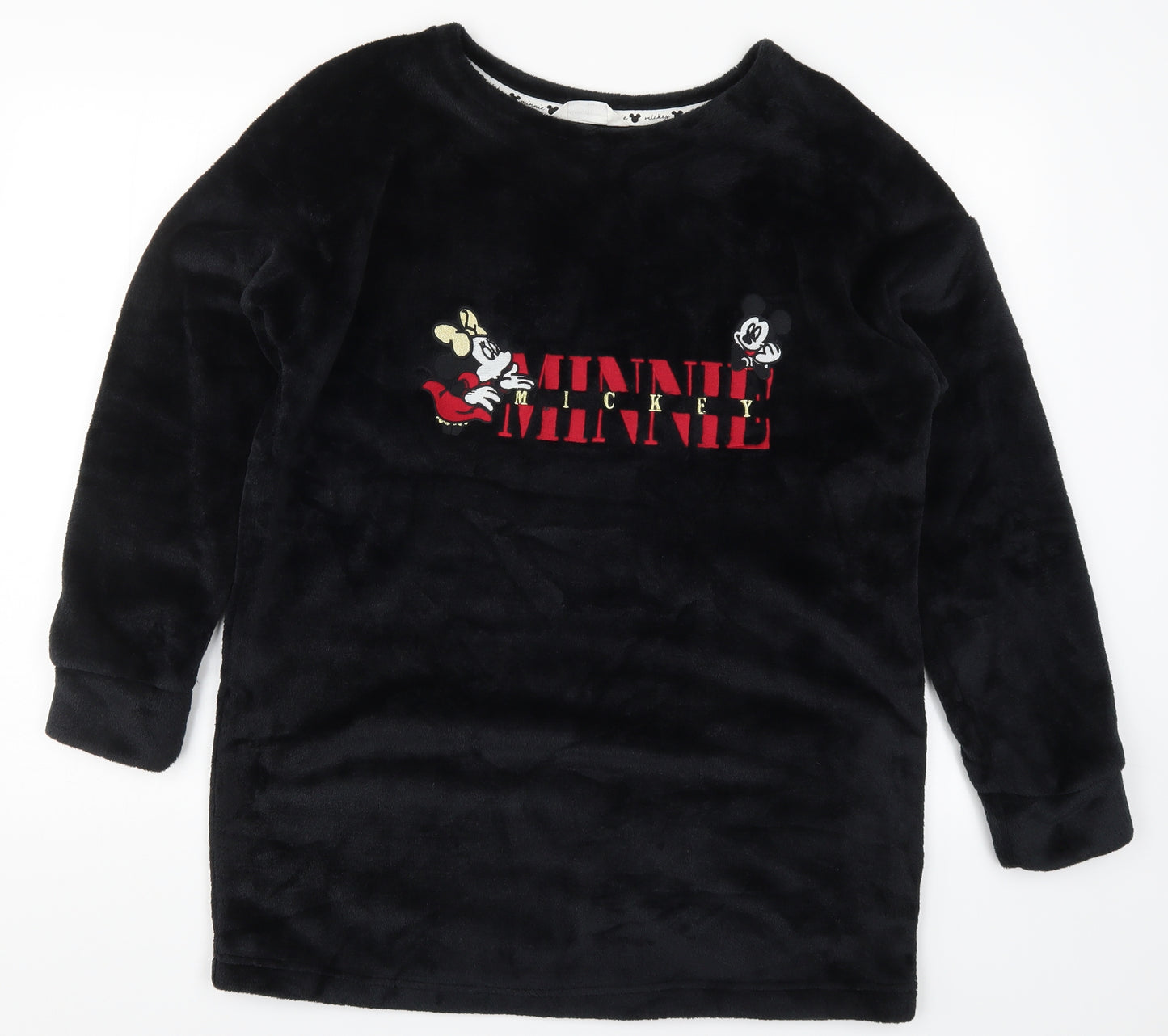Marks and Spencer Womens Black Solid  Top Pyjama Top Size 12  - Minnie Mickey