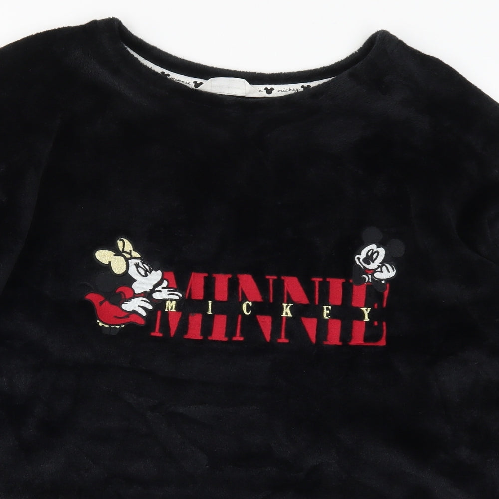Marks and Spencer Womens Black Solid  Top Pyjama Top Size 12  - Minnie Mickey