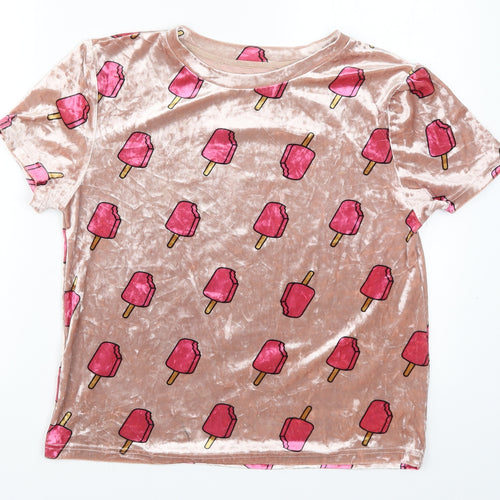 Preworn Womens Pink Solid  Top Pyjama Top Size S  - Ice Lollies