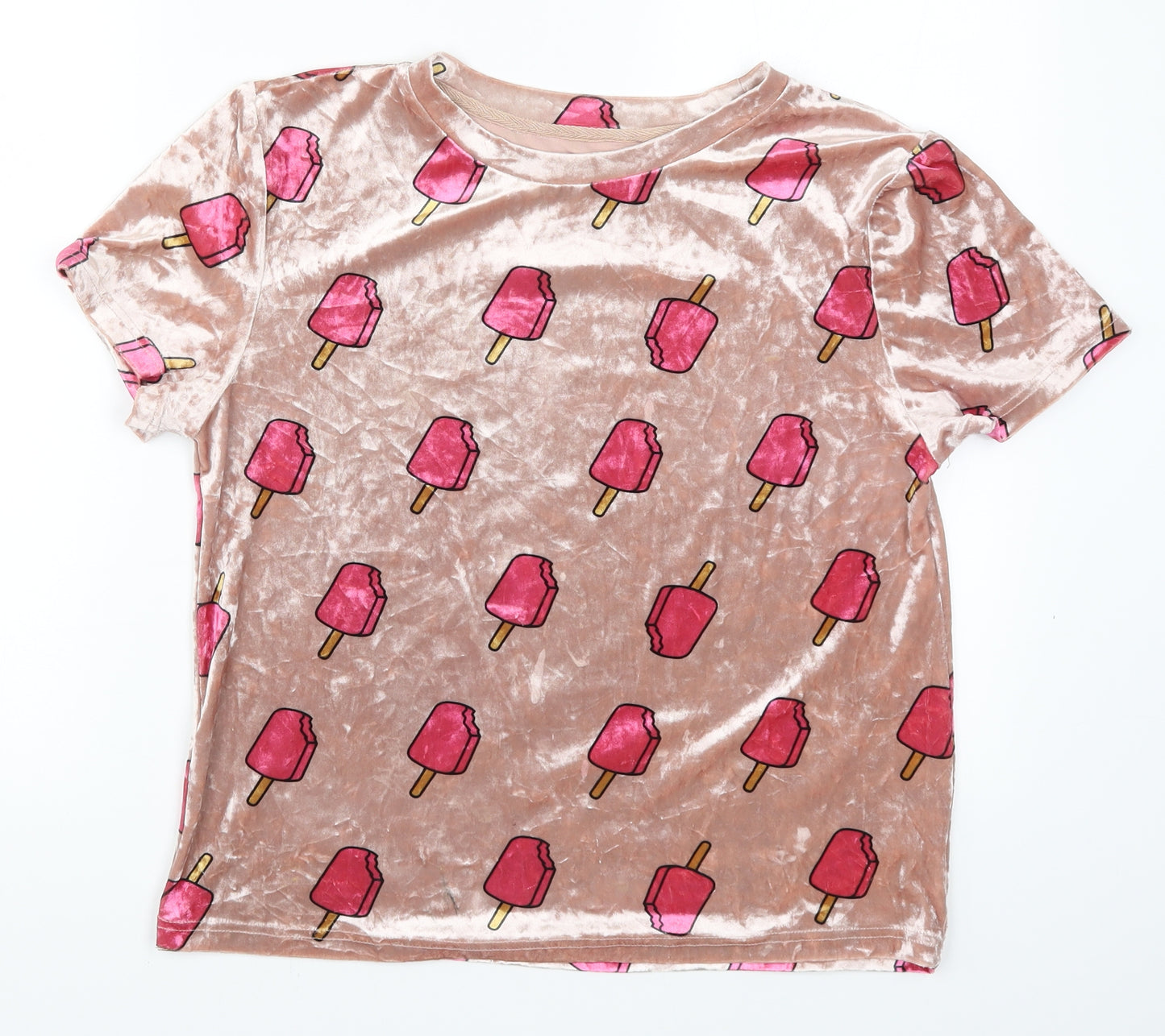 Preworn Womens Pink Solid  Top Pyjama Top Size S  - Ice Lollies