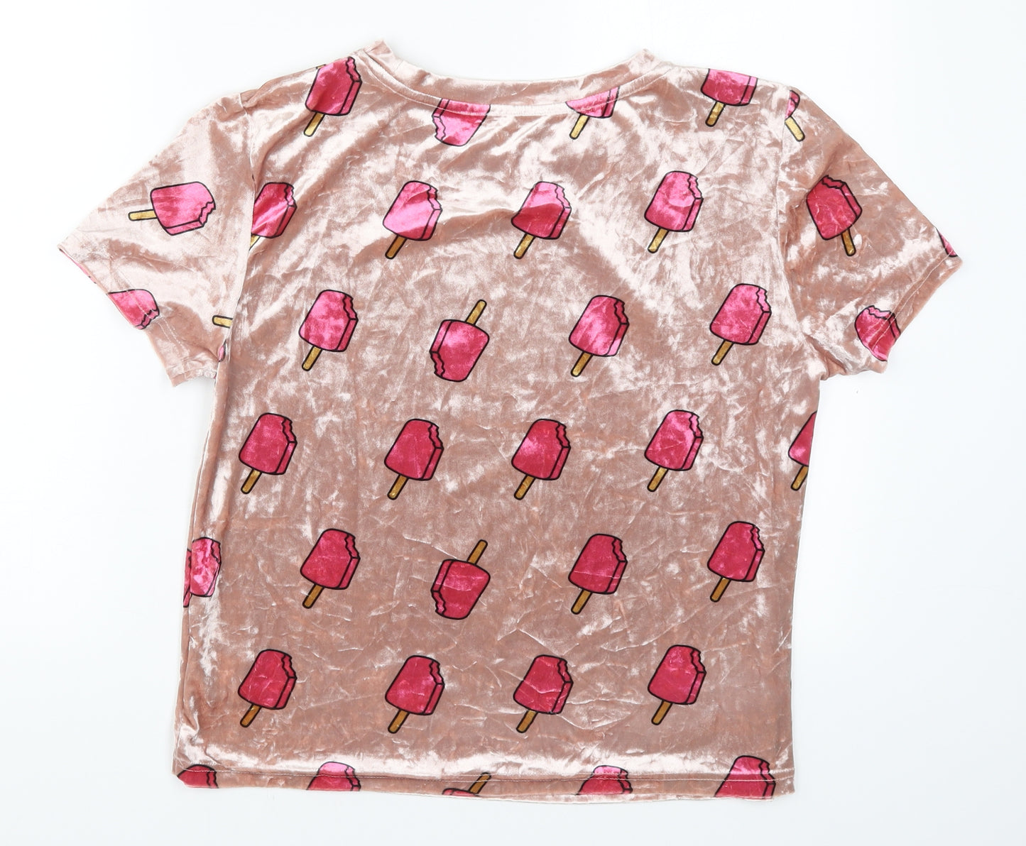 Preworn Womens Pink Solid  Top Pyjama Top Size S  - Ice Lollies