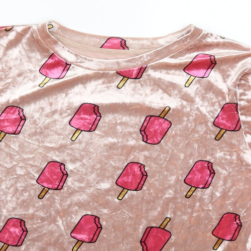 Preworn Womens Pink Solid  Top Pyjama Top Size S  - Ice Lollies