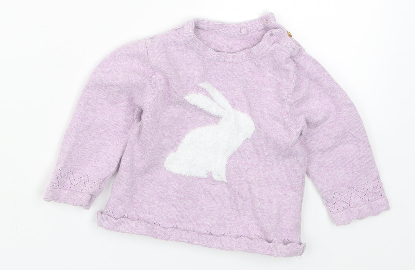 TU Girls Pink   Pullover Jumper Size 6-9 Months  - Bunny Rabbit