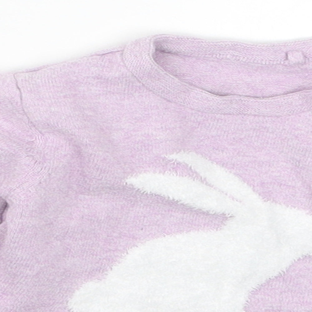 TU Girls Pink   Pullover Jumper Size 6-9 Months  - Bunny Rabbit