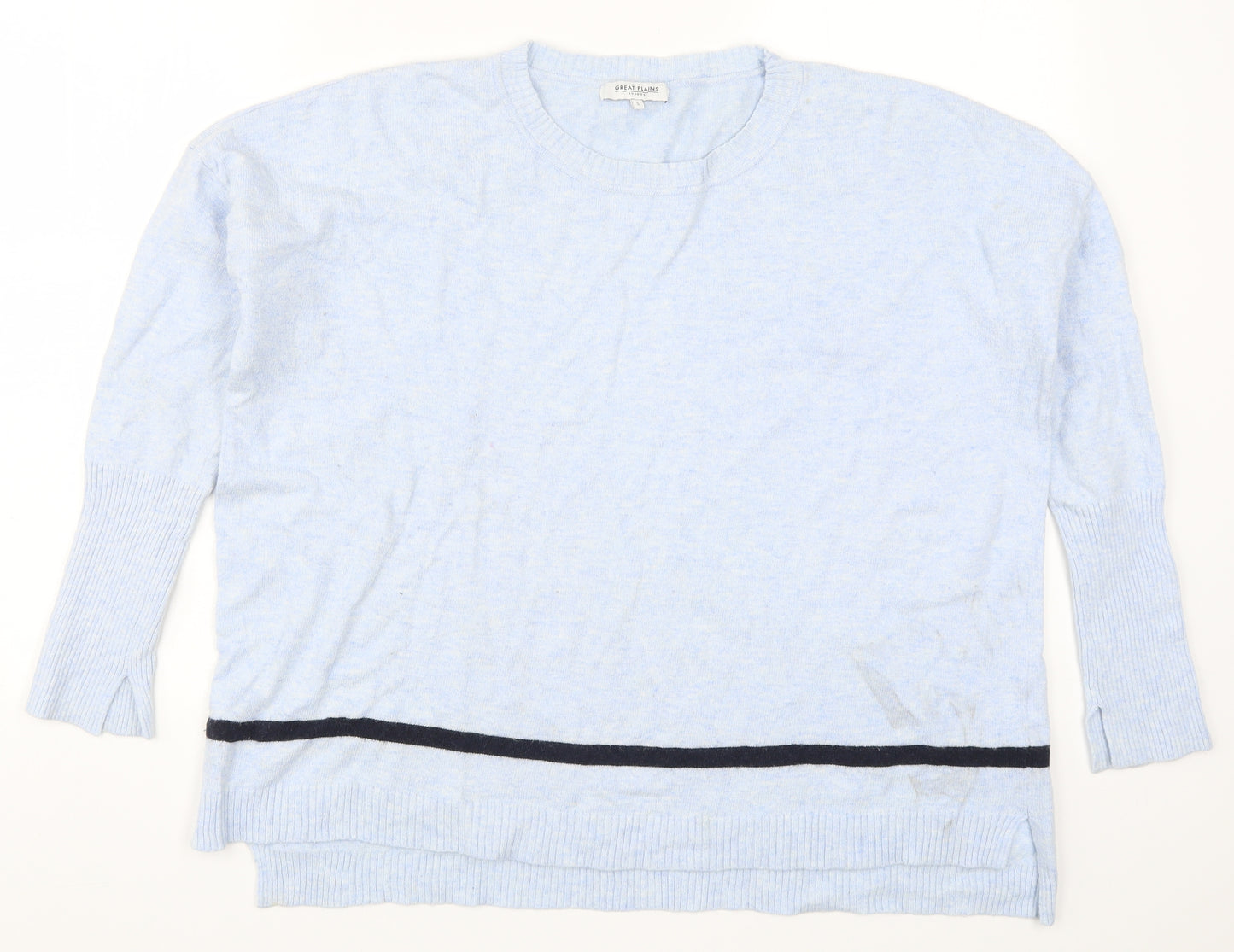 Great Plains Womens Blue Striped Knit Pullover Jumper Size S