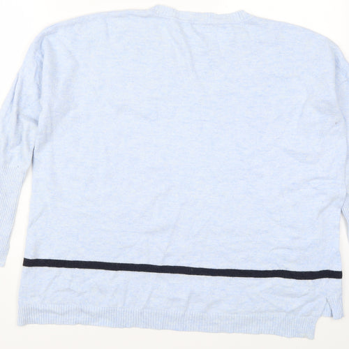 Great Plains Womens Blue Striped Knit Pullover Jumper Size S