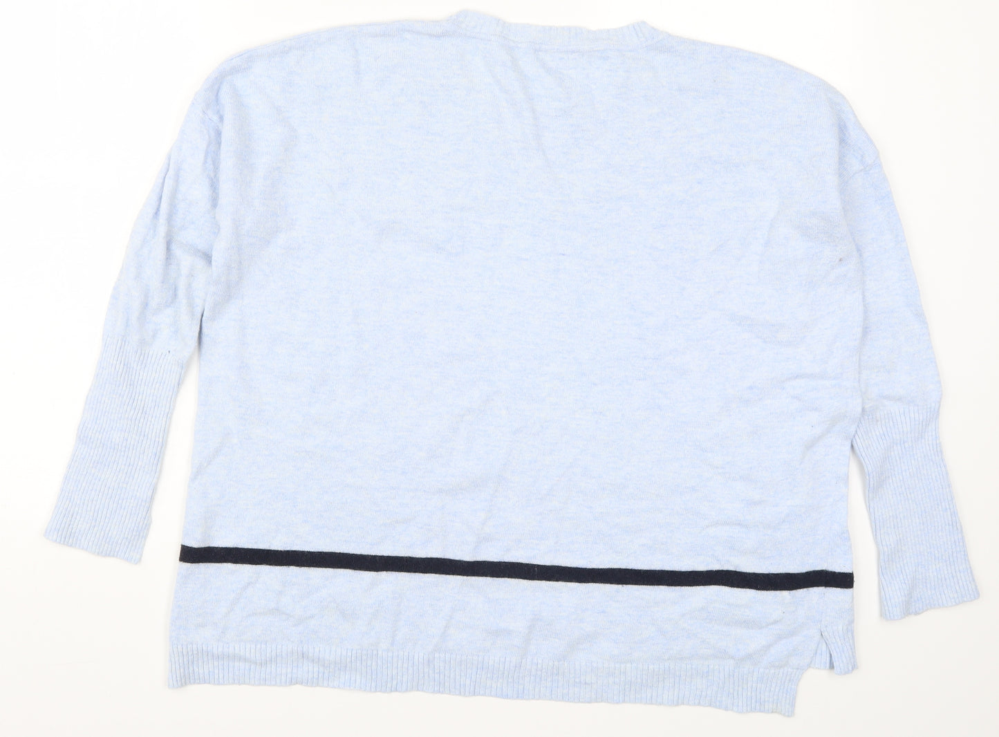 Great Plains Womens Blue Striped Knit Pullover Jumper Size S