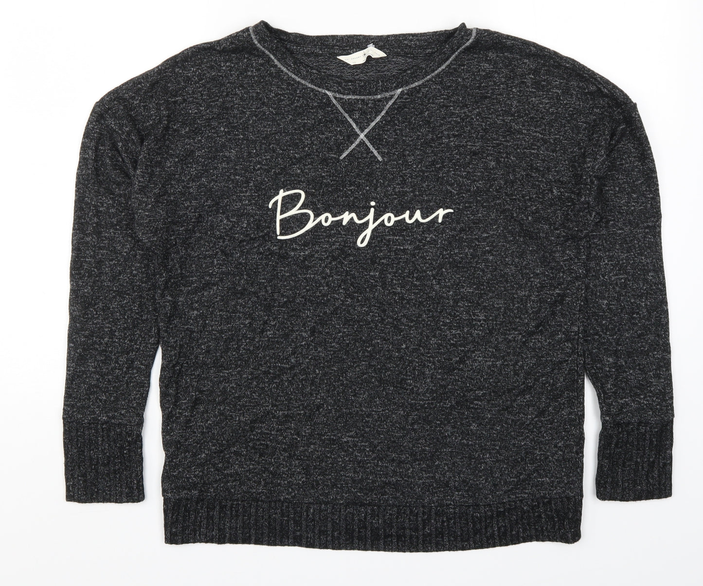 Marks and Spencer Womens Black Solid  Top Pyjama Top Size 12  - Bonjour