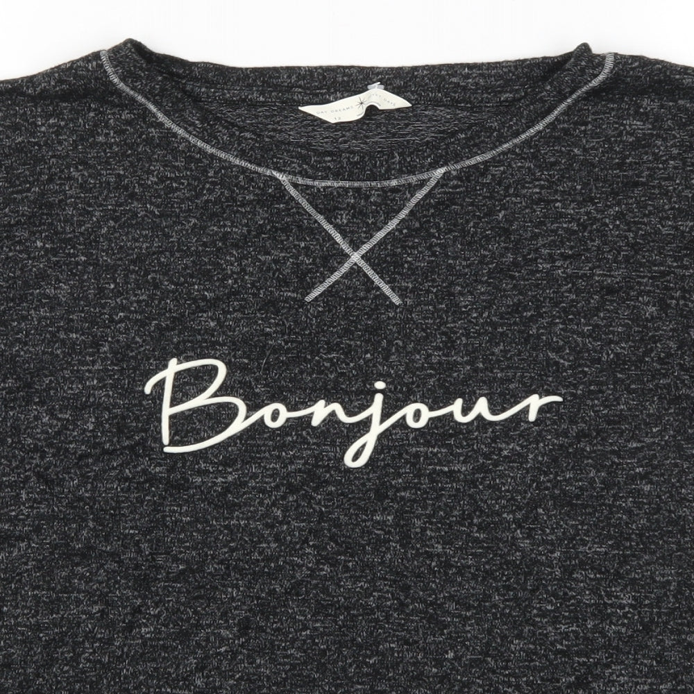 Marks and Spencer Womens Black Solid  Top Pyjama Top Size 12  - Bonjour