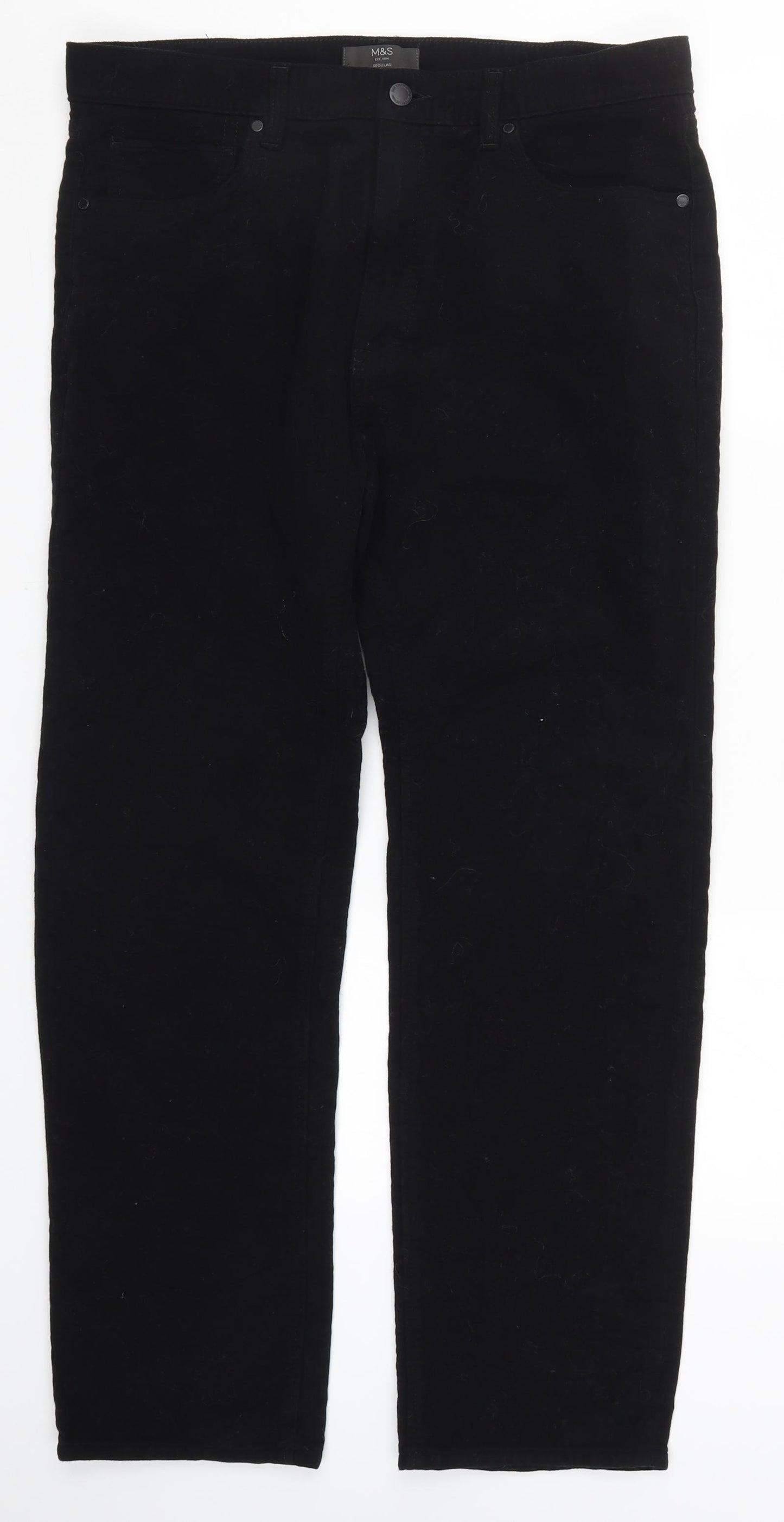 Marks and Spencer Mens Black   Trousers  Size 36 L31 in
