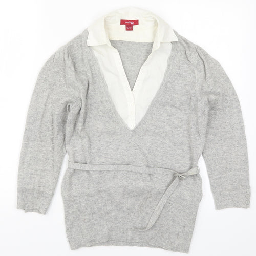 Monsoon Womens Grey  Knit Pullover Jumper Size 10