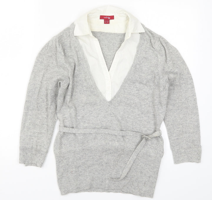 Monsoon Womens Grey Knit Pullover Jumper Size 10