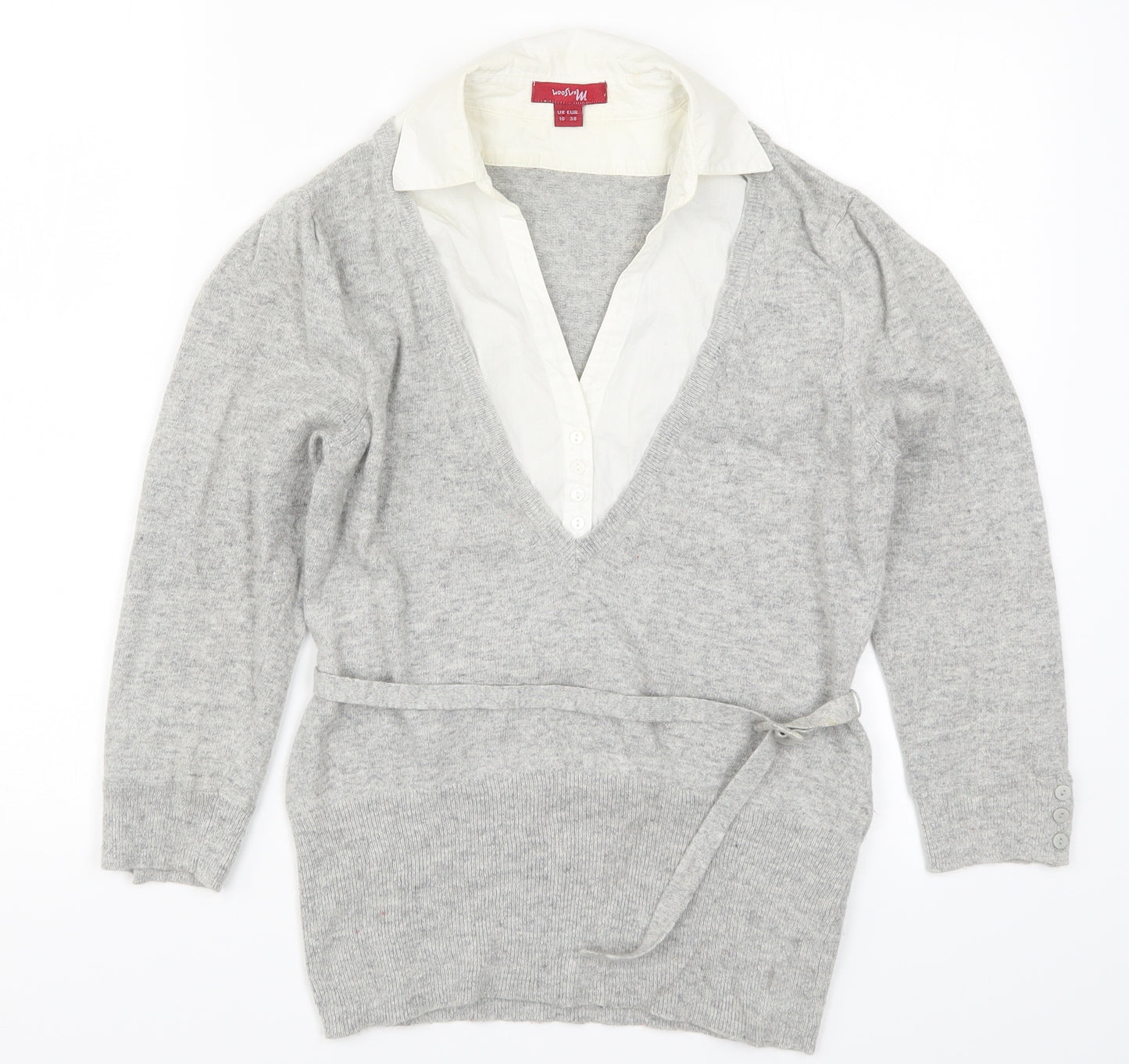 Monsoon Womens Grey  Knit Pullover Jumper Size 10