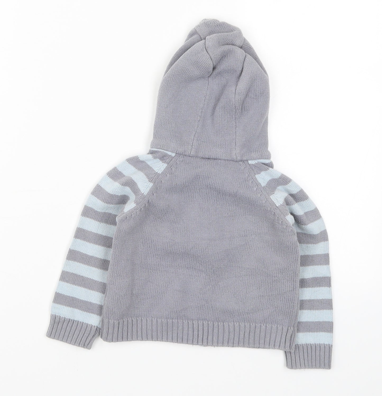 Cherokee Boys Blue Striped Knit Full Zip Jumper Size 12-18 Months