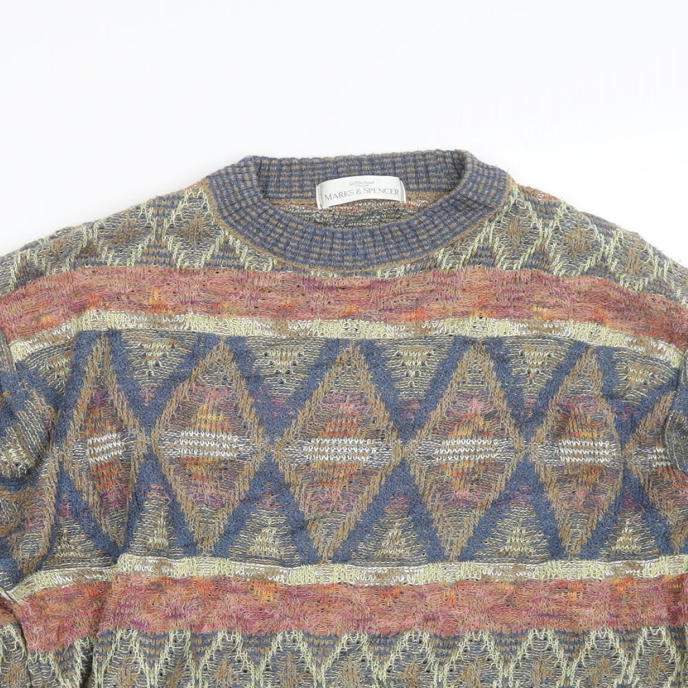 Marks and Spencer Mens Blue  Knit Pullover Jumper Size S