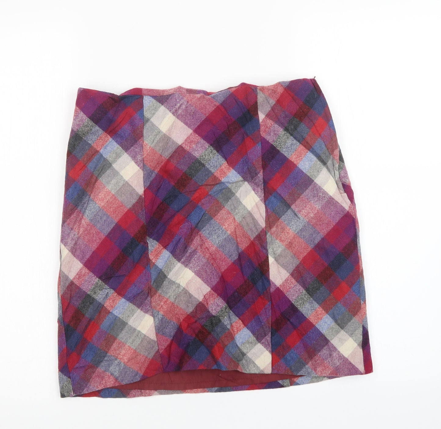 H&M Womens Red Check  Straight & Pencil Skirt Size 12