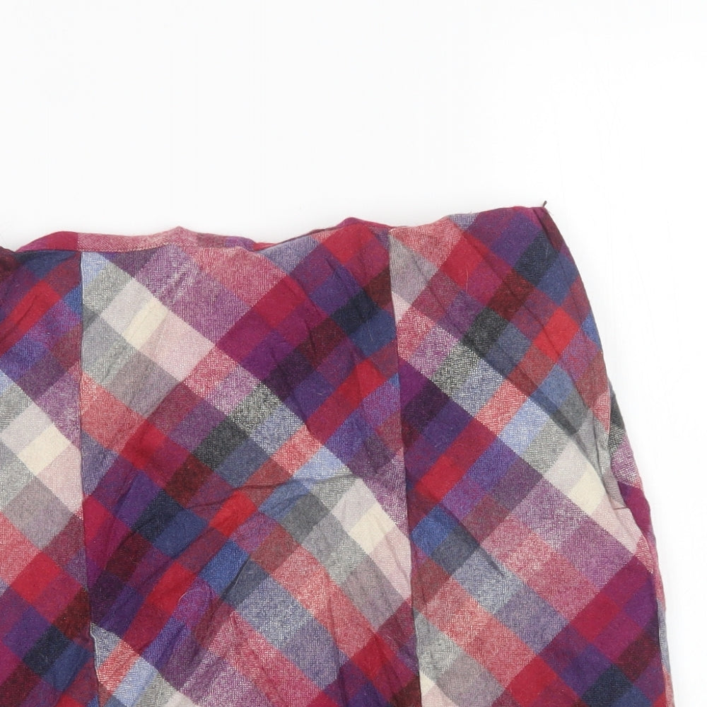 H&M Womens Red Check  Straight & Pencil Skirt Size 12