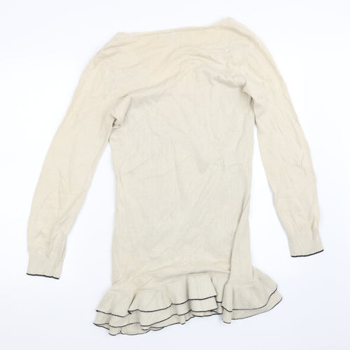 Papaya Womens Beige  Knit Pullover Jumper Size 12
