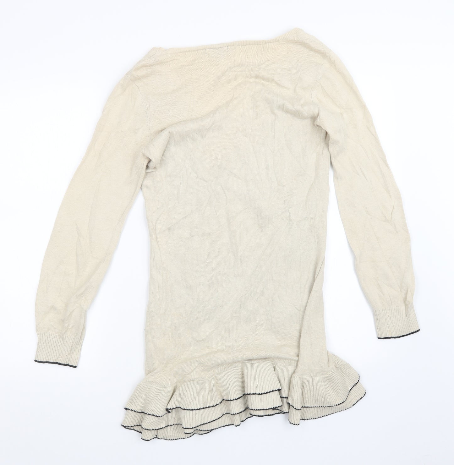 Papaya Womens Beige  Knit Pullover Jumper Size 12