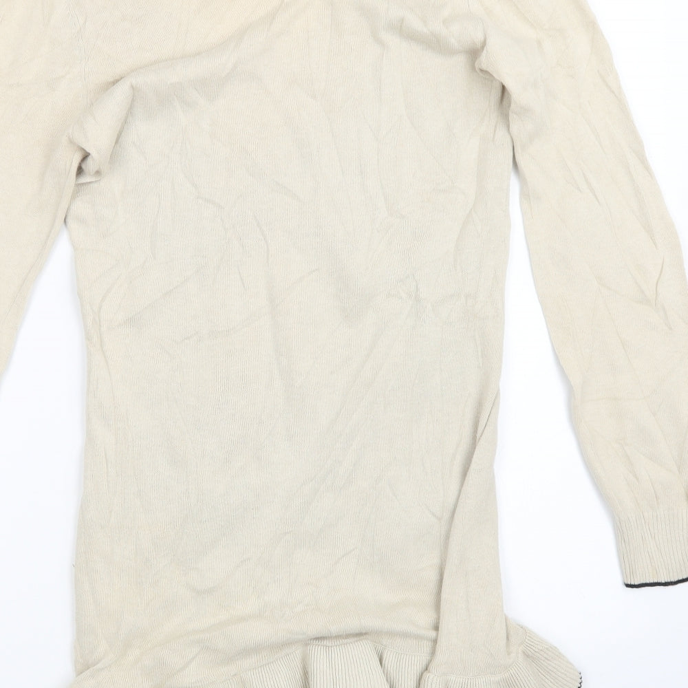 Papaya Womens Beige  Knit Pullover Jumper Size 12